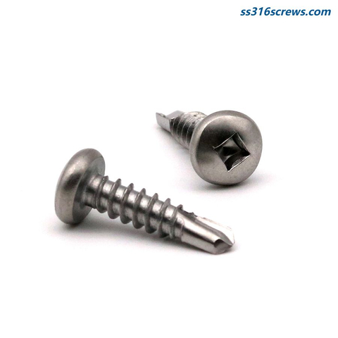 #8 #10 Square Drive Pan Head Self-drilling Screws,Stainless 18-8/316