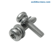 M3 M4 Stainles Steel 304 Pan Head Torx SEMS Screw with Flat Washer & Spring Washer