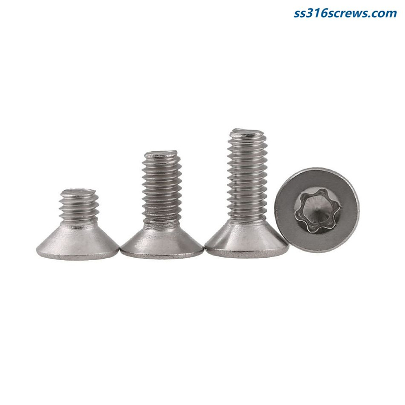 M12 Metric Flat Head Torx Bolts, UNC, Stainless Steel 18-8/316